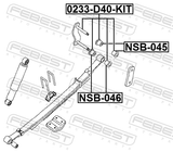 Febest 0233-D40-KIT Rear Leaf Spring U-Bolt, Repairkit