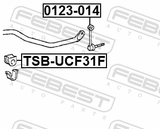 Febest TSB-UCF31F Front Stabilizer Bar Bush D25