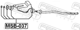 Febest MSB-037 Front Strut Rod Cushion Kit