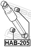 Febest HAB-205 Bushing, Rear Shock Absorber