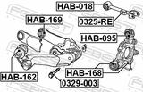 Febest 0325-RE Rear Upper Transverse Link