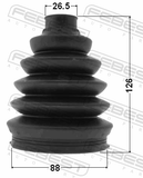 Febest 2917P-DIIIATF Boot Outer CV Joint Kit Pvc 88X126X26.5