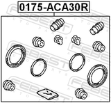 Febest 0175-ACA30R Rear Brake Caliper Repair Kit (Set For Two Sides)