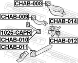 Febest CHAB-011 Rear Rod Bushing