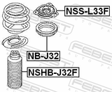 Febest NSS-L33F Front Shock Absorber Mounting