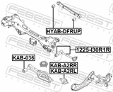 Febest KAB-A2RL Bushing Left, Rear Trailing Arm