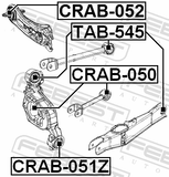 Febest CRAB-051Z Rear Knuckle Floating Bushing