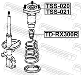 Febest TD-RX300R Rear Shock Absorber Jounce Bumper