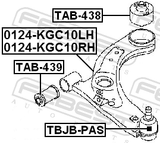 Febest TAB-439 Front Bushing, Front Control Arm
