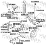 Febest 0724-JBUPRL Left Upper Rear Arm