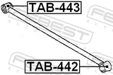 Febest TAB-442 Rear Trailing Rod Bushing