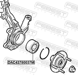 Febest DAC43780037M Front Wheel Bearing 43X78X37