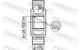 Febest 1411-REXR Rear Inner CV Joint 28X94