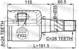 Febest 0511-MZ5ATLH Inner CV Joint Left 24X35X28