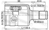 Febest 2311-5N1LH Inner CV Joint Left 34X31X37