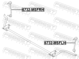 Febest 6723-MSFRH Front Right Stabilizer Link / Sway Bar Link