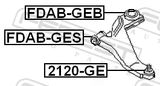 Febest FDAB-GEB Rear Bushing, Front Control Arm (Hydro)