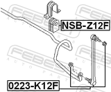 Febest NSB-Z12F Front Stabilizer Bar Bush D20
