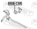 Febest MSB-CSR Rear Stabilizer Bar Bush D12