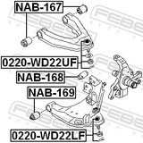 Febest 0220-WD22LF Ball Joint Front Lower Arm