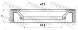 Febest 95LAY-20420707X Steering Rack Oil Seal 18.5X42.8X7X7