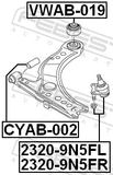 Febest 2320-9N5FR Front Lower Ball Joint Right
