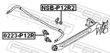 Febest 0223-P12R Rear Stabilizer Link / Sway Bar Link