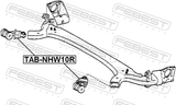 Febest TAB-NHW10R Rear Arm Bushing
