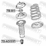 Febest TB-001 Front Shock Absorber Bearing