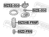 Febest MZSHB-FRNF Front Shock Absorber Boot