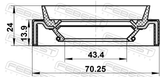Febest 95JAS-45701424R Oil Seal Transaxle Case 43.4X70.25X13.9X24