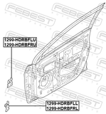 Febest 1299-HDRBFLU Front Left Door Upper Hinge