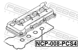 Febest NCP-008-PCS4 Seal Ring, Spark Plug Tube Kit PCS 4