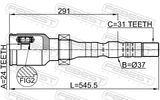 Febest 0511-KEAT4WDRH Inner CV Joint Right 24X37X31