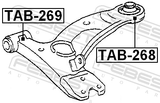 Febest TAB-268 Rear Bushing, Front Control Arm