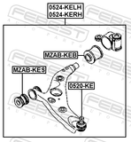 Febest MZAB-KEB Rear Bushing, Front Control Arm