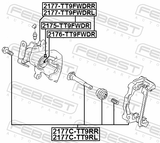 Febest 2177-TT9FWDRR Rear Right Brake Caliper Assembly