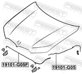 Febest 19101-G05F Cable Assembly Hood Lock Control