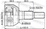Febest 3210-SRX Outer CV Joint 24X54.4X30