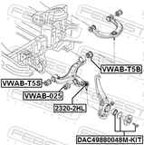 Febest DAC49880048M-KIT Front Wheel Bearing Repair Kit 49X88X48