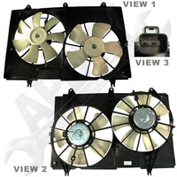 APDTY 732212 Dual Radiator & Condenser Cooling Fan Assembly