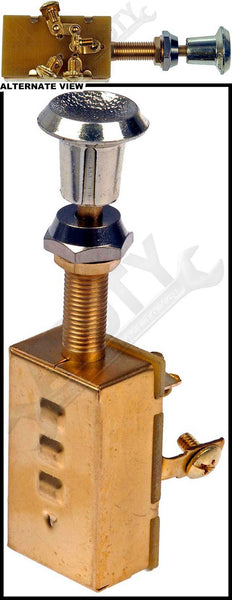 APDTY 97025 Electrical Switches -Push/pull Brass - 3 Position Screw Terminals