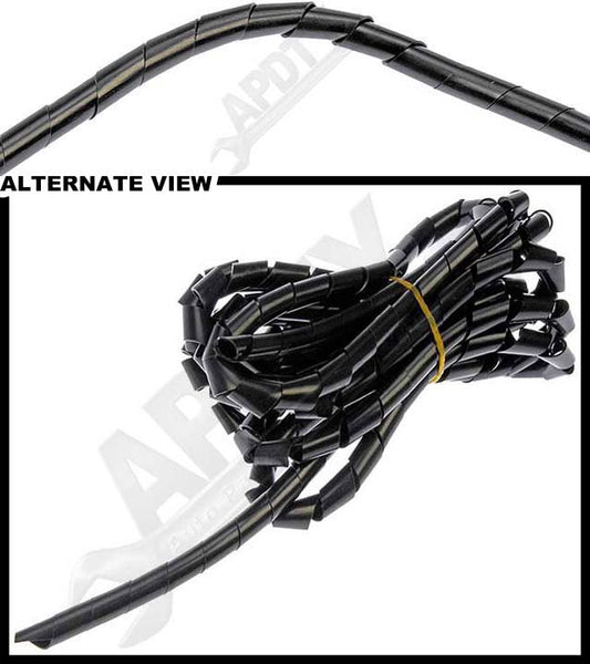 APDTY 97246 3/8 In. X 10 Ft. Black Wire Spiral Tubing