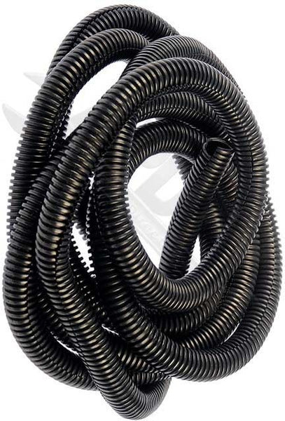 APDTY 97775 Black Wire Conduit Loom  1/2 IN. X 10 FT. (Split For Easy Install)