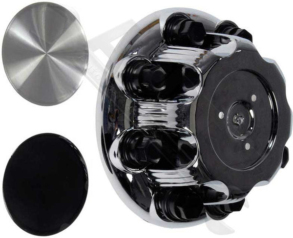 APDTY 010139 Replacement Chrome Plastic Wheel Center Cap w/ Lug Nut Covers