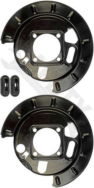 APDTY 035332 Drum Brake Dust Shield Backing Plate Pair; Rear Left & Right