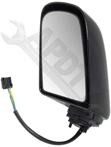 APDTY 066233 Side View Mirror - Left , Power Remote; Black; w/117mm 4.5 In. Base