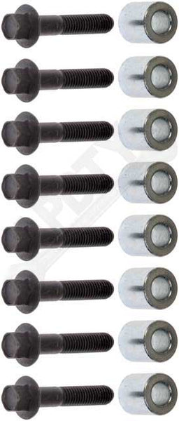 APDTY 113015 Exhaust Manifold Hardware Kit 8 Spacers & Bolts (Grade 10.9)