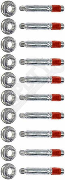 APDTY 113017 Exhaust Manifold Stud, Bolt, & Nut Set Pack Of 10