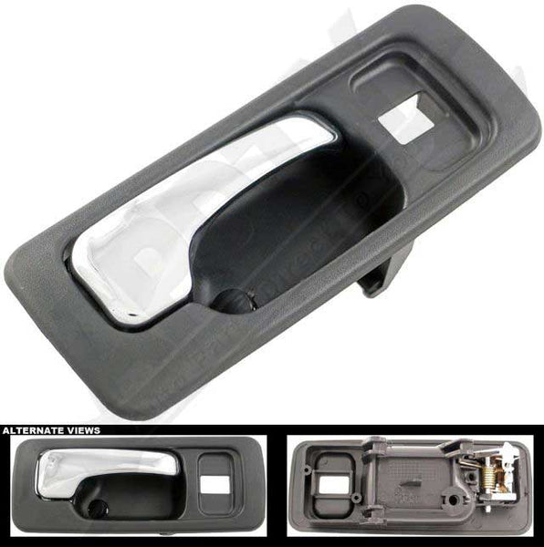 APDTY 119900 Interior Door Handle Front Right With Lock Hole Chrome Black